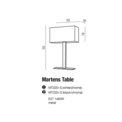 MARTENS TABLE Lampa stołowa biała