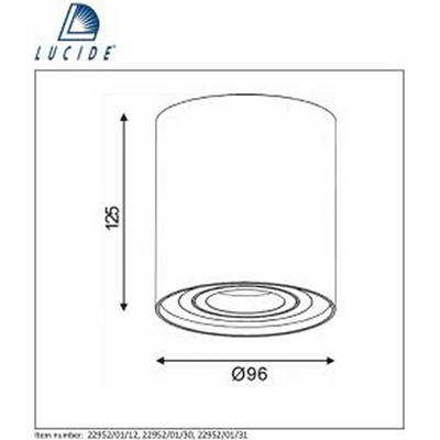 Tube round Lampa sufitowa spot 12,5cm GU10 IP20 czarna