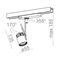 1000 PRO LED reflektor do szynoprzewodu 11,5W 3000K IP20 czarny