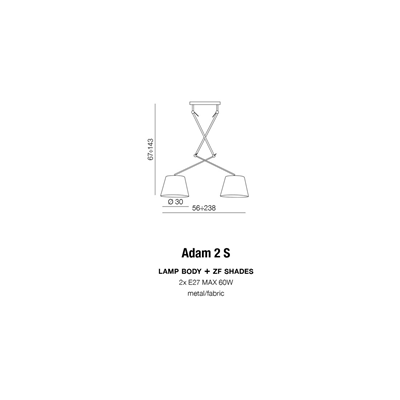 ADAM 2S Lampa wisząca chrom (stelaż)