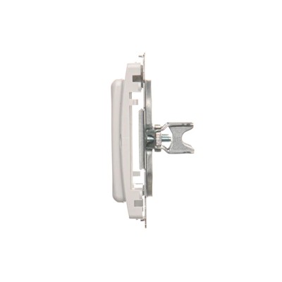 Adapter (przejściówka) na osprzęt standardu 45x45 mm. Montaż do puszki na łapki i wkręty, biały