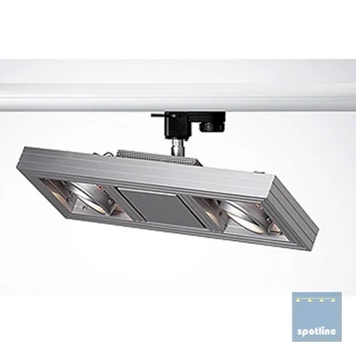 Aixlight KARDATRACK MR16/2 srebrnoszary max. 50W wraz z adapterem 3-fazowym