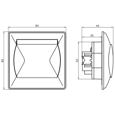 AKCENT Gniazdo bryzgoszczelne z uziemieniem biały, wieczko przeźroczyste