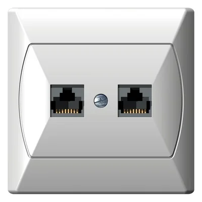 AKCENT Gniazdo komputerowe, podwójne, kat. 5e, biały