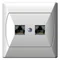 AKCENT Gniazdo komputerowe, podwójne, kat. 5e, biały