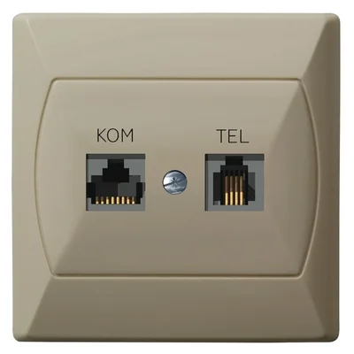AKCENT Gniazdo komputerowo-telefoniczne RJ 45, beżowy