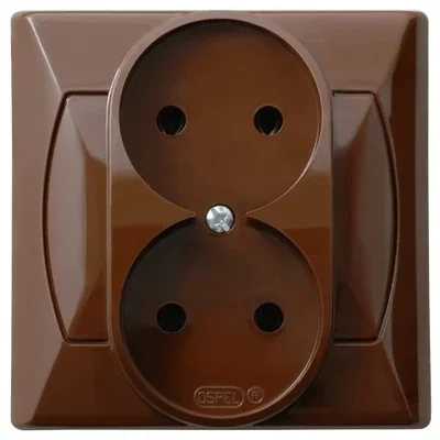 AKCENT Gniazdo podwójne brązowe
