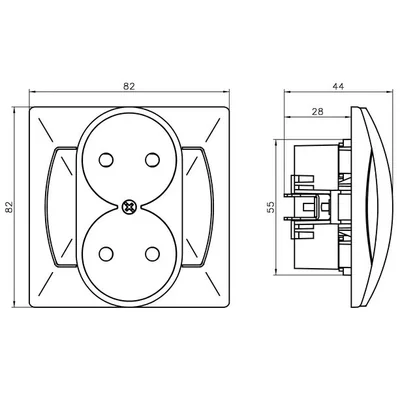 AKCENT Gniazdo podwójne brązowe