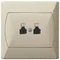 AKCENT Gniazdo telefoniczne, podwójne, beżowy