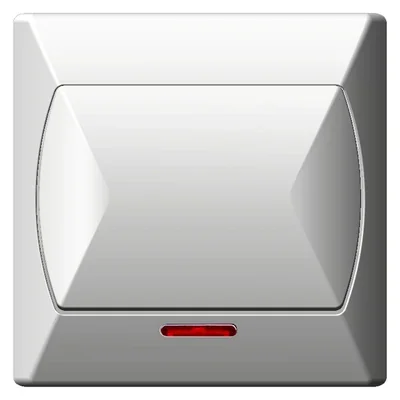 AKCENT Łącznik jednobiegunowy z podświetleniem biały