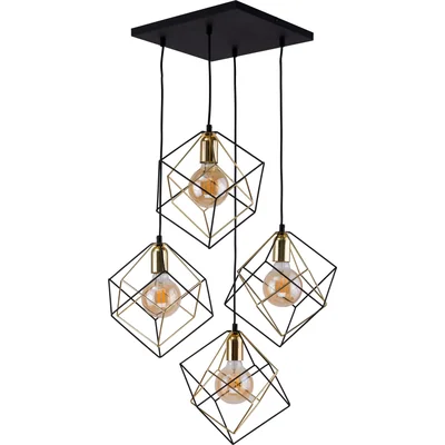 ALAMBRE Lampa wisząca poczwórna czarna/złota