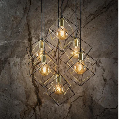 ALAMBRE Lampa wisząca poczwórna czarna/złota