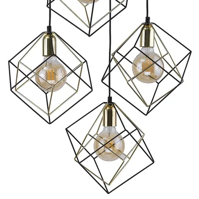 ALAMBRE Lampa wisząca poczwórna czarna/złota