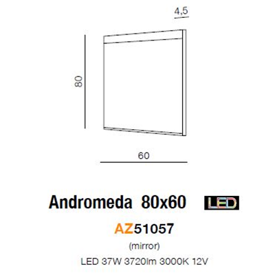 ANDROMEDA 80X60 Lustro chrom