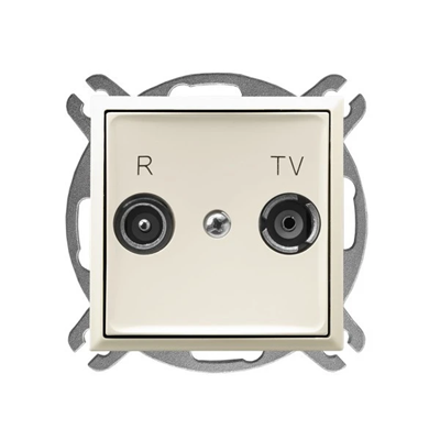 ARIA Gniazdo RTV przelotowe 10-dB ecru