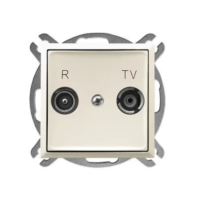 ARIA Gniazdo RTV przelotowe 16-dB ecru