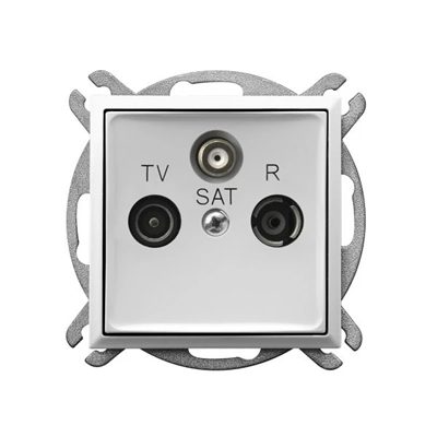 ARIA Gniazdo RTV-SAT przelotowe białe