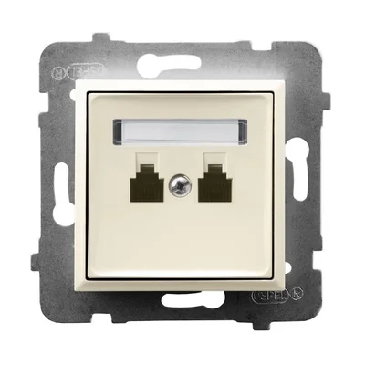 ARIA Gniazdo telefoniczne podwójne niezależne ecru