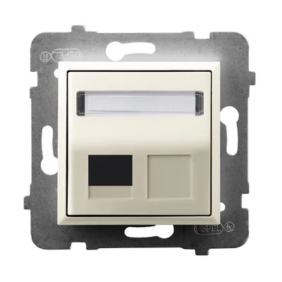 ARIA Obudowa gniazda pojedynczego Keystone, skośna ecru