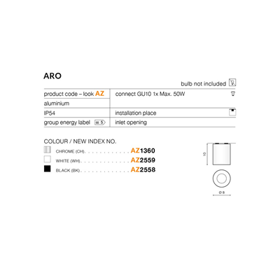 ARO IP54 Lampa sufitowa czarna