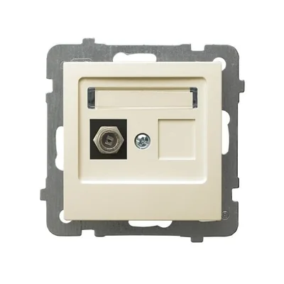 AS Gniazdo antenowe pojedyncze typu F ecru