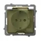AS Gniazdo bryzgoszczelne z uziemieniem schuko IP44 z przesłonami torów prądowych klapka dymna ecru