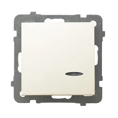 AS Łącznik jednobiegunowy z podświetleniem ecru bez ramki