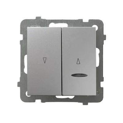 AS Łącznik żaluzjowy z podświetleniem niebieskim z blokadą mechaniczną srebro