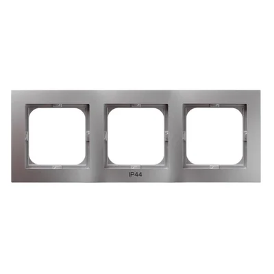AS Ramka potrójna do łączników IP-44 srebrny