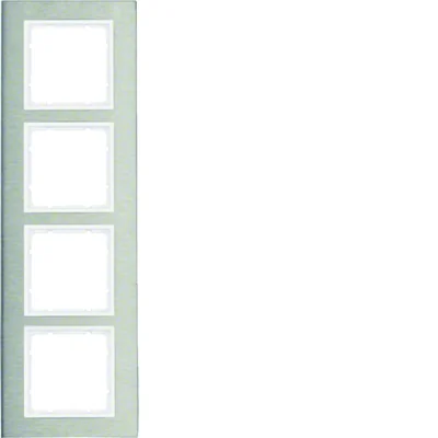 B.7 Ramka 4-krotna pionowa stal szlachetna/biały mat