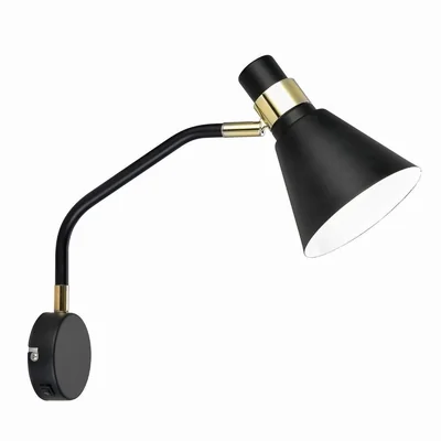 BAGIO Lampa ścienna E14 IP20 czarno złota