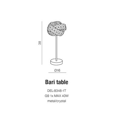 BARI Lampa stołowa chrom