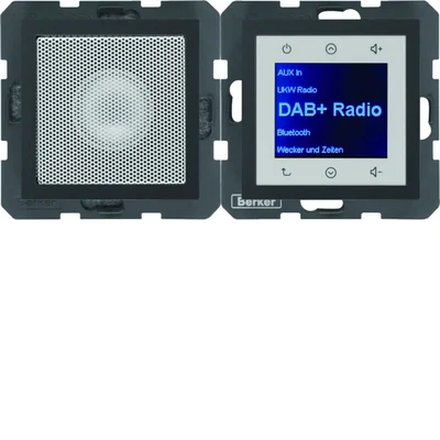 BERKER B.KWADRAT/B.3/B.7 Radio Touch DAB+ z Bluetooth z głośnikiem antracyt mat