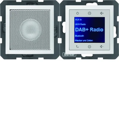 BERKER B.KWADRAT/B.3/B.7 Radio Touch DAB+ z Bluetooth z głośnikiem biały mat