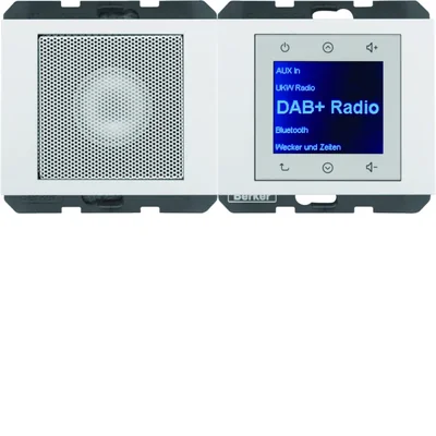 BERKER K.1 Radio Touch DAB+ z Bluetooth z głośnikiem biały połysk