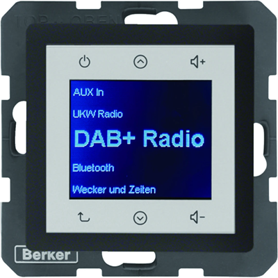 BERKER Q.1/Q.3/Q.7 Radio Touch DAB+ z Bluetooth antracyt aksamit lakierowany