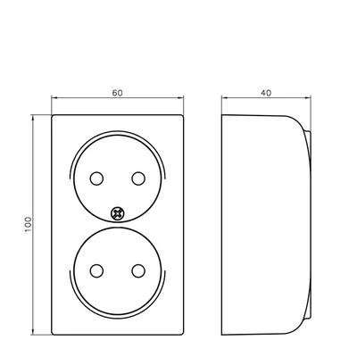 BIS Gniazdo podwójne brązowy