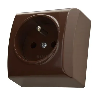 BIS Gniazdo pojedyncze z uziemieniem brązowy