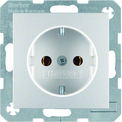 B.KWADRAT Gniazdo SCHUKO aluminium