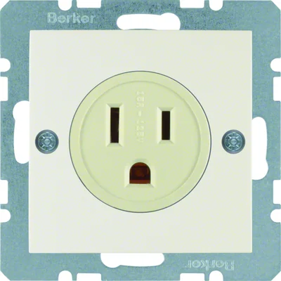 B.KWADRAT Gniazdo z uziemieniem "USA/CANADA" NEMA 5-15R kremowe