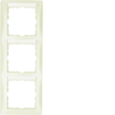 B.KWADRAT Ramka 3-krotna pionowa z polem opisowym połysk kremowa