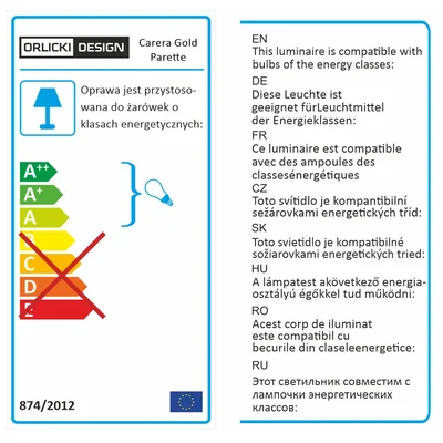 Carera Gold Parette  Lampa ścienna złota