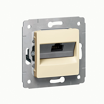 CARIVA GNIAZDO 1XRJ45 CAT6 UTP KREMOWE, Legrand