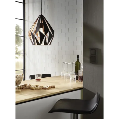 CARLTON 1 Lampa wisząca 31 cm czarna srebrna