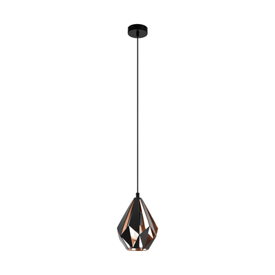 Carlton 1  Lampa wisząca listwa 20,5 cm czarna/miedź