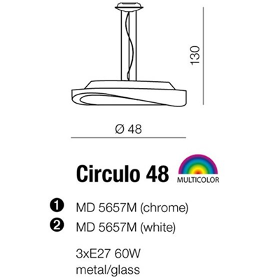 CIRCULO 48 Lampa wisząca biała