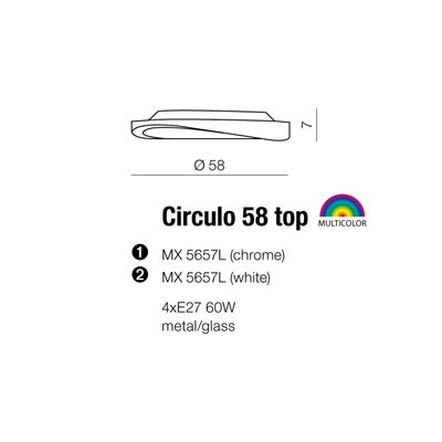 CIRCULO 58 Lampa sufitowa chrom