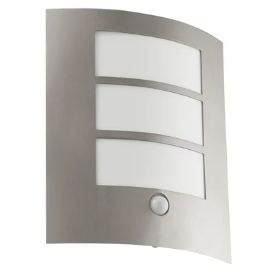 CITY Lampa ścienna z czujnikiem ruchu stal