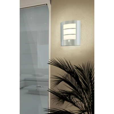 CITY Lampa ścienna z czujnikiem ruchu stal