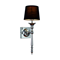 CLOE Lampa ścienna E27 IP20 srebrna z czarnym abażurem